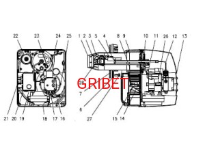 Poz.8 na rys. Przepustnica powietrza ze skalą do palnika GG35 GG55 GG80 GIERSCH  
