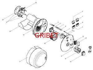 Poz.8 na rys. Gniazdo 7-pinowe zielone z kablem 480mm do palnika RG30 GIERSCH   