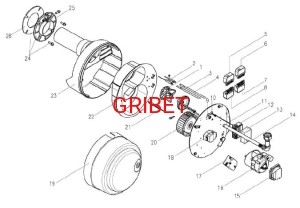 Poz.7 na rys. Gniazdo 7-pol zielone z kablem 480mm dł. do palnika RG20 GIERSCH  